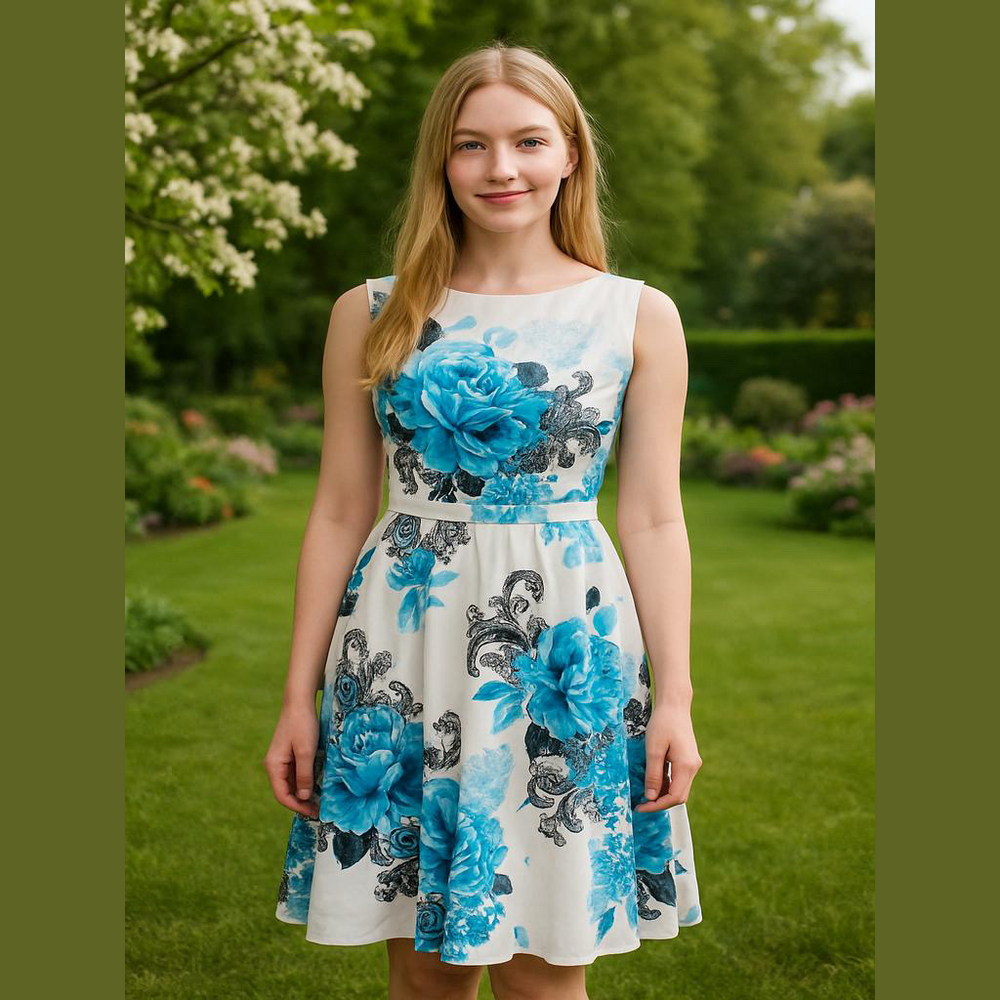 I hot Black and blue dress white size medium
